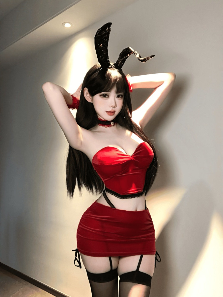 Lace Bralette Set - Rotes Samt-Spitzen-Kurzkleid, sexy Wickel-Bodycon-Kleid, Nachtclub-Uniform-Set, Pure